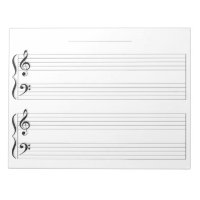 Extra Wide Rule Grand Staff Kids Piano Music Paper