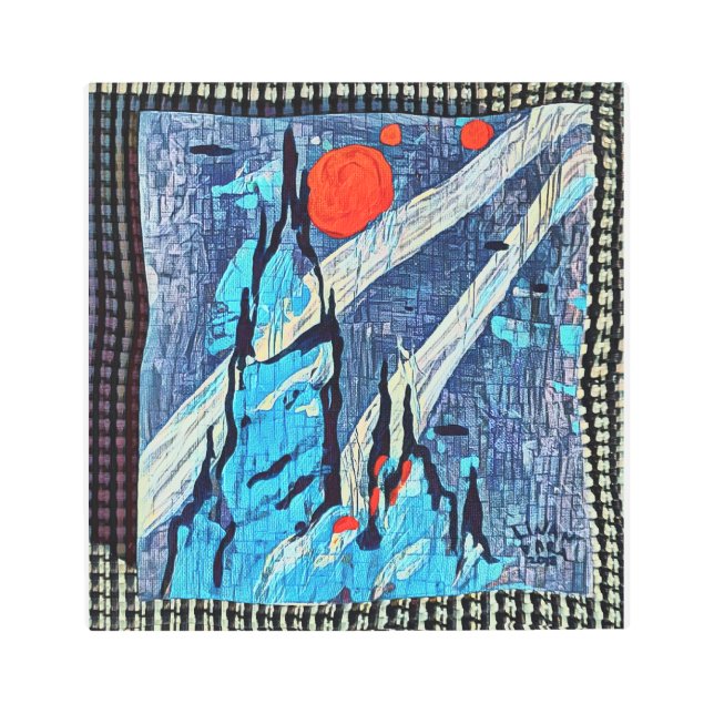 Extradimentional City Art Painting with Three Suns (Front)