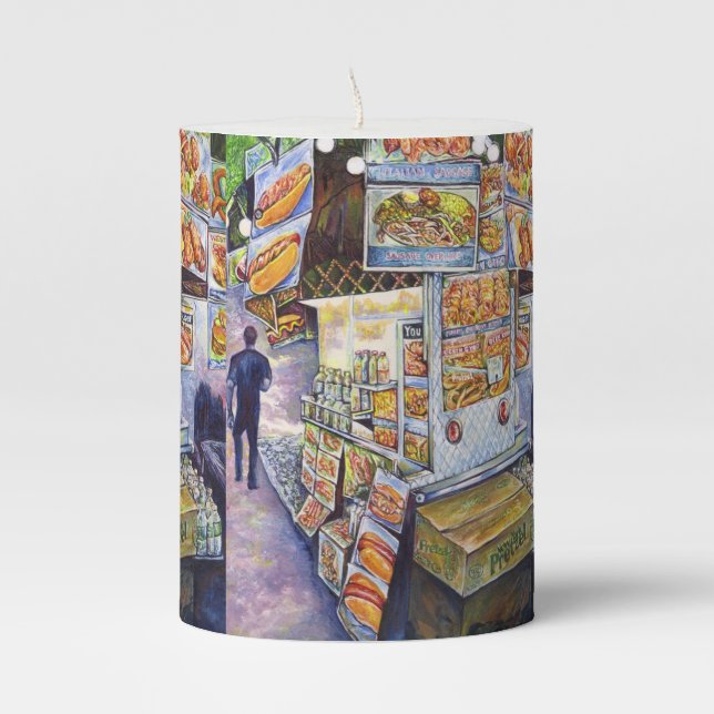 Extraordinary Artistic Workload Pillar Candle (Front)