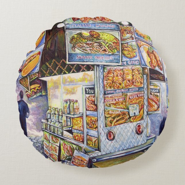 Extraordinary Artistic Workload Round Pillow (Front)