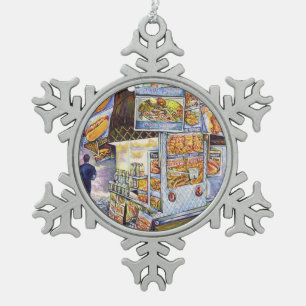 Extraordinary Artistic Workload Snowflake Pewter Christmas Ornament