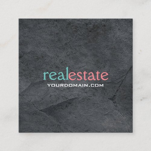 Extraordinary Grey Modern Style Real Estate Agent Square Business Card