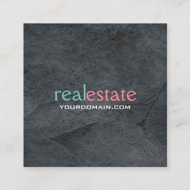 Extraordinary Grey Modern Style Real Estate Agent Square Business Card (Front)