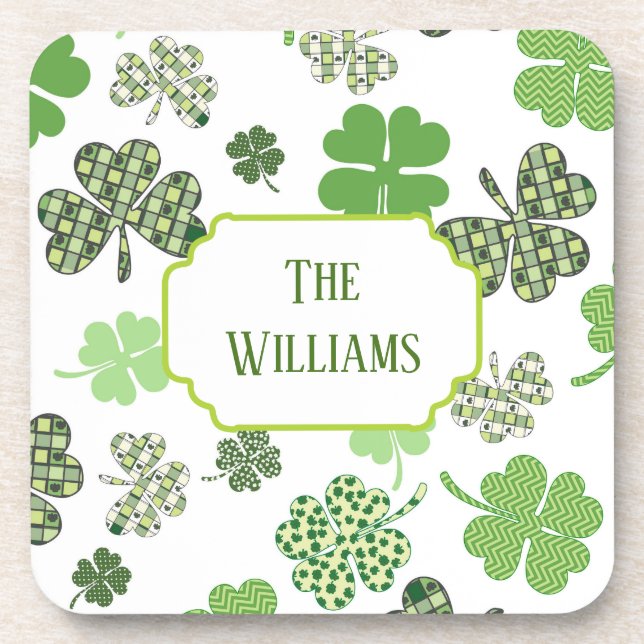 Extraordinary Shamrock Beverage Coaster (Front)
