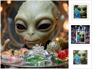 Extraterrestrial Alien and Crystalline Food