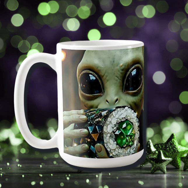 Extraterrestrial Alien and Crystalline Food Coffee Mug (Creator Uploaded)