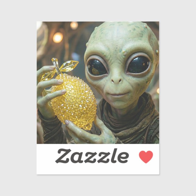 Extraterrestrial Alien and Crystalline Lemon   Sticker (Sheet)