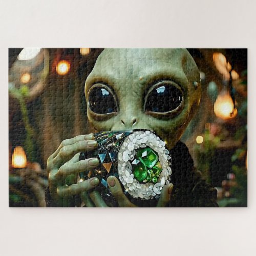 Extraterrestrial Alien and Crystalline Sushi   Jigsaw Puzzle