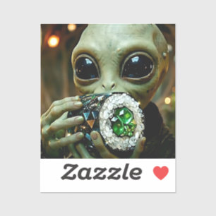 Extraterrestrial Alien and Crystalline Sushi Sticker
