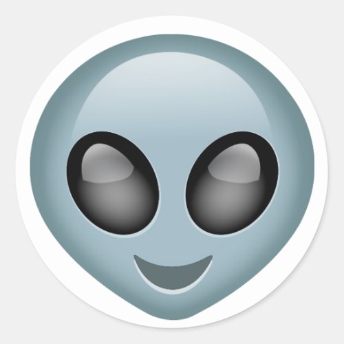 Extraterrestrial Alien Emoji Classic Round Sticker