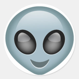 Extraterrestrial Alien Emoji Classic Round Sticker