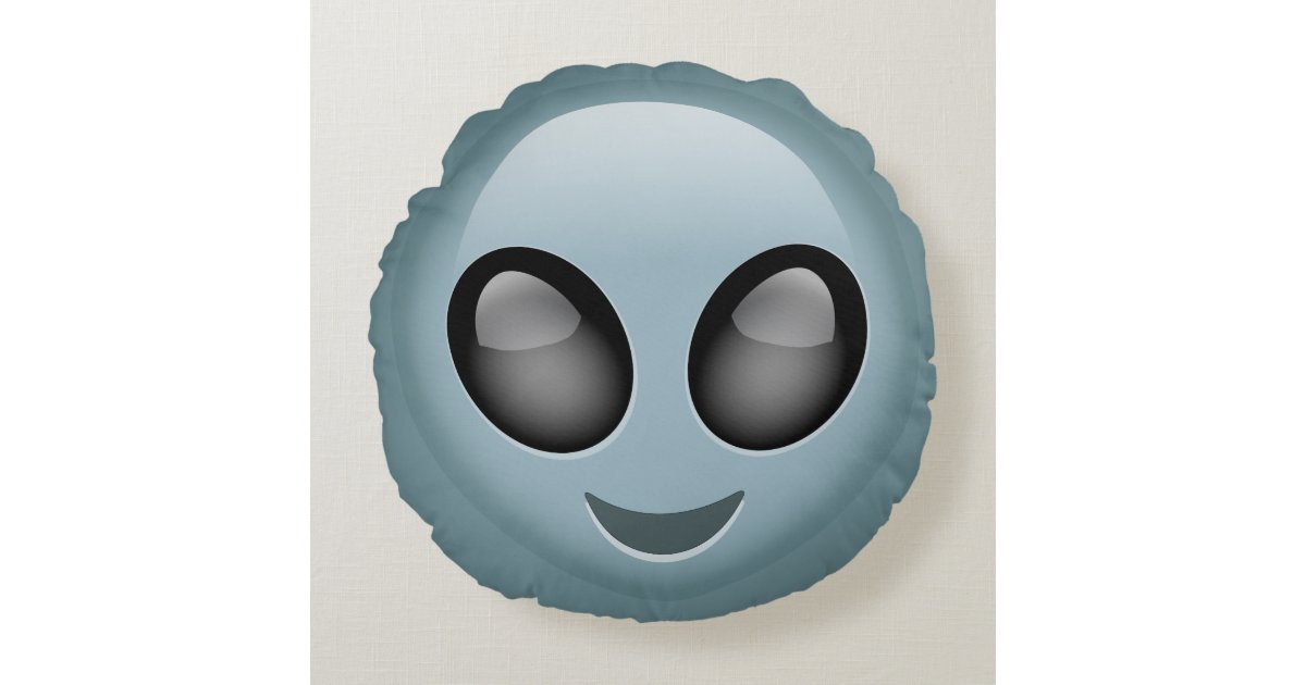 Extraterrestrial Alien Emoji Round Pillow Zazzle