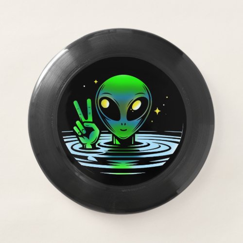 Extraterrestrial Alien giving Peace Sign  Wham_O Frisbee