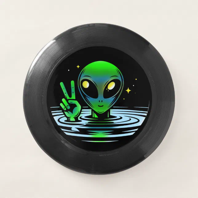 Extraterrestrial Alien giving Peace Sign Wham-O Frisbee | Zazzle