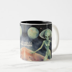 Extraterrestrial Alien Two-Tone Coffee Mug
