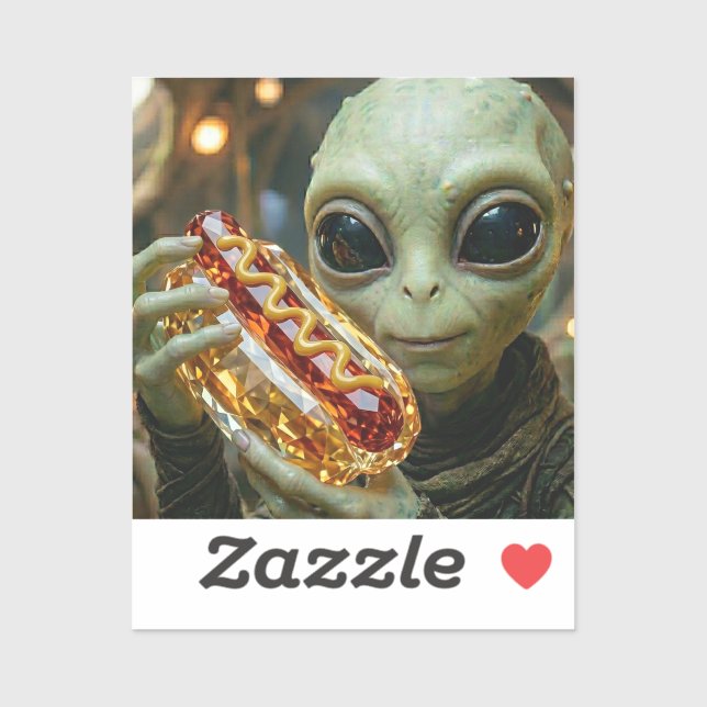 Extraterrestrial Alien with Crystalline Hotdog  Sticker (Sheet)