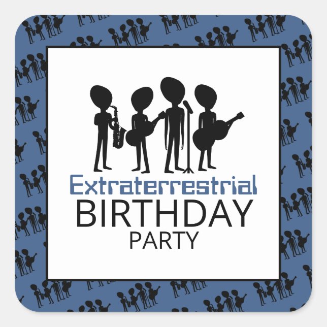 Extraterrestrial Band, Birthday Square Sticker (Front)