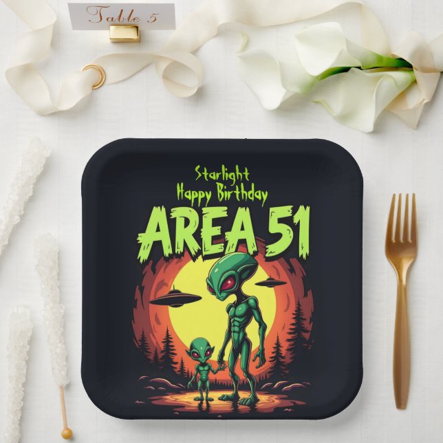 Extraterrestrial Beings Appear Near Area 51 Paper Plates (Wedding)