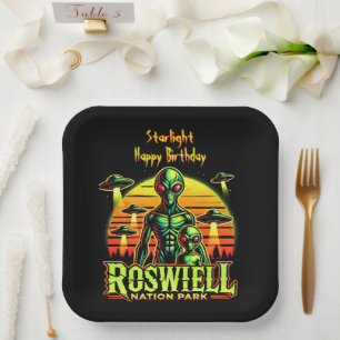 Extraterrestrial Beings at Roswell Nation Park Paper Plates
