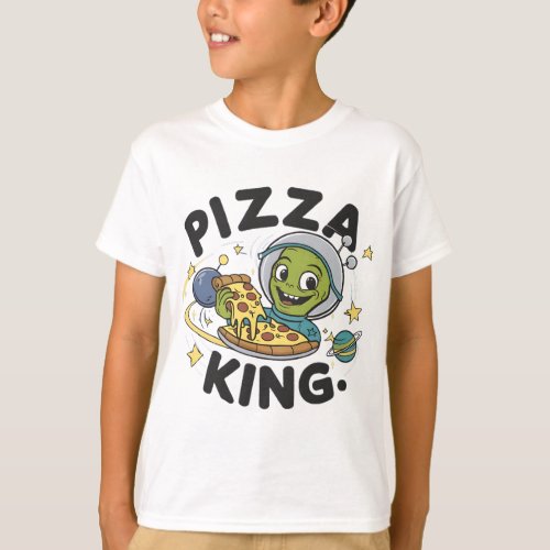 Extraterrestrial Delight Alien Devouring Pizza T_Shirt