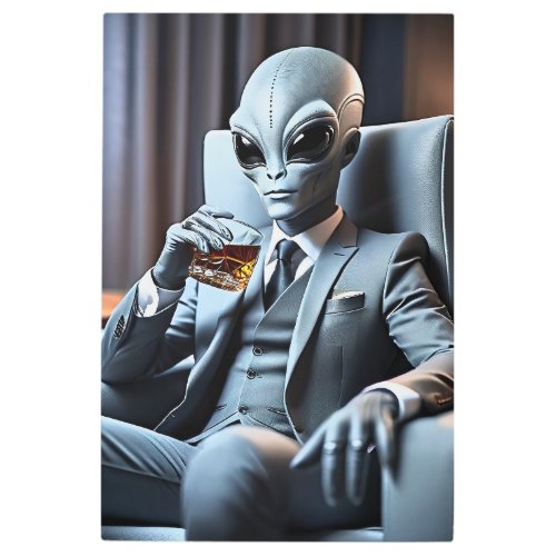 Extraterrestrial Eloquence with Whiskey Metal Print