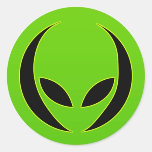 Extraterrestrial Head Classic Round Sticker