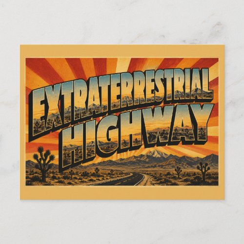 Extraterrestrial Highway NV Vintage Travel Art Postcard
