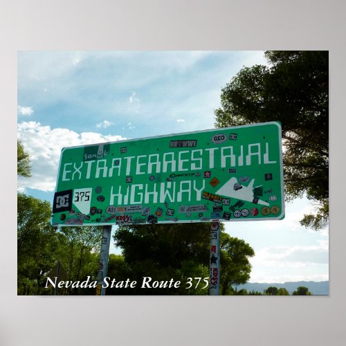 Extraterrestrial HIghway Sign Photo Poster