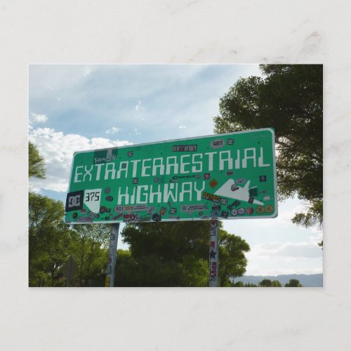 Extraterrestrial Highway Sign Rachel Nevada Postcard