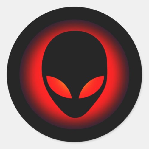 Extraterrestrial Space Alien Head Classic Round Sticker