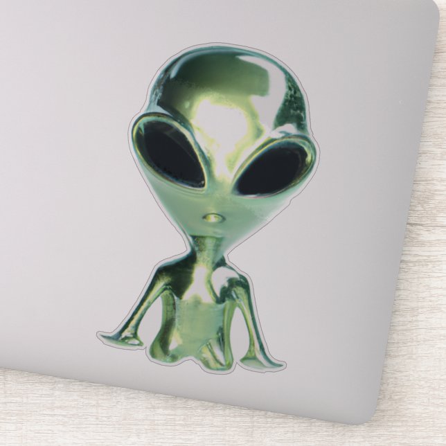 Extraterrestrials Alien Metallic Sticker (Detail)