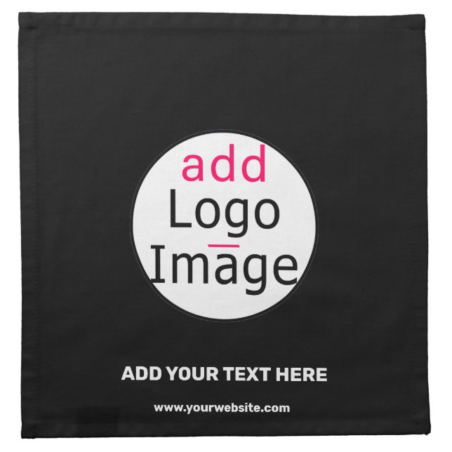Extravagant Add Your Logo Promo Customizable Black Cloth Napkin (Front)