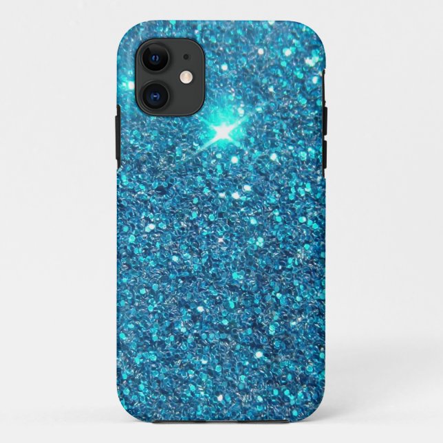 Extravagant Blue Glitter Shine Case-Mate iPhone Case (Back)