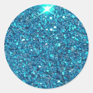 Extravagant Blue Glitter Shine Classic Round Sticker