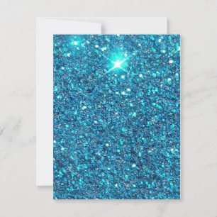 Extravagant Blue Glitter Shine Invitation