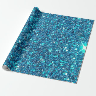 Extravagant Blue Glitter Shine Wrapping Paper