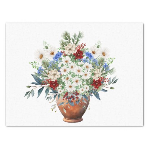 Extravagant Bouquet of Christmas Florals Tissue Paper