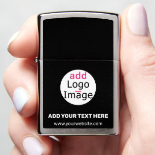 Extravagant Business Chic Custom Brand Logo Black Zippo Lighter
