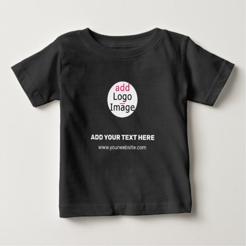 Extravagant Business Chic Customizable Logo Black Baby T_Shirt