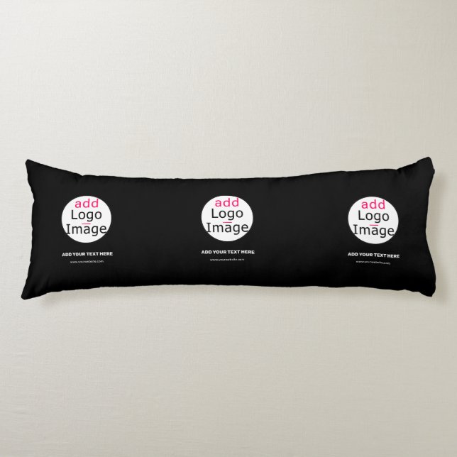 Extravagant Business Chic Customizable Logo Black  Body Pillow (Front)