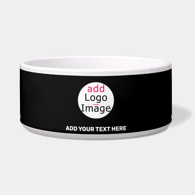 Extravagant Business Chic Customizable Logo Black Bowl (Front)