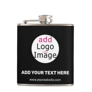 Extravagant Business Chic Customizable Logo Black  Flask