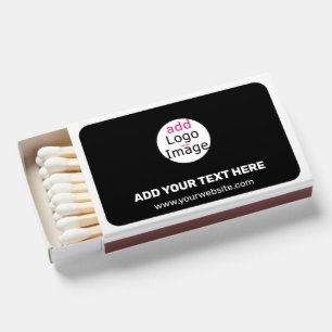 Extravagant Business Chic Customizable Logo Black  Matchboxes