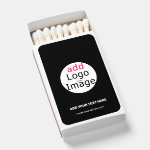 Extravagant Business Chic Customizable Logo Black Matchboxes