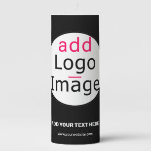 Extravagant Business Chic Customizable Logo Black Pillar Candle