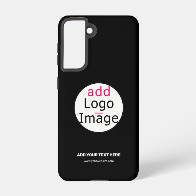 Extravagant Business Chic Customizable Logo Black  Samsung Galaxy Case (Back)