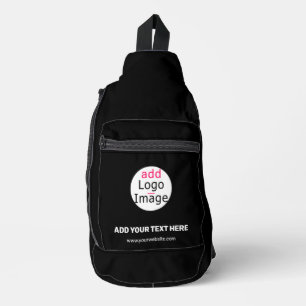 Extravagant Business Chic Customizable Logo Black  Sling Bag