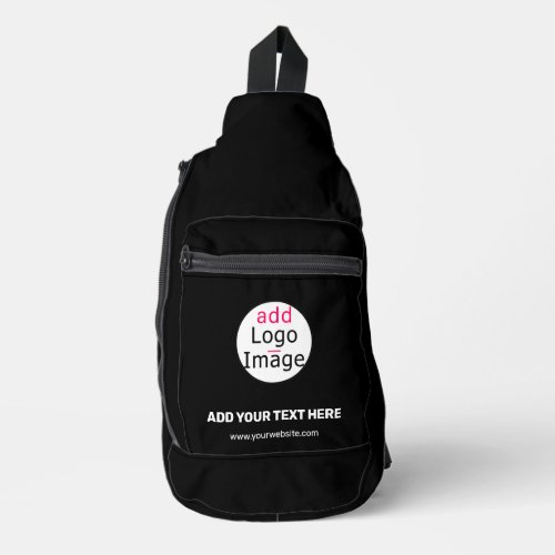 Extravagant Business Chic Customizable Logo Black  Sling Bag