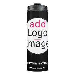 Extravagant Business Chic Customizable Logo Black  Thermal Tumbler