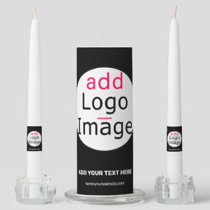 Extravagant Business Chic Customizable Logo Black  Unity Candle Set